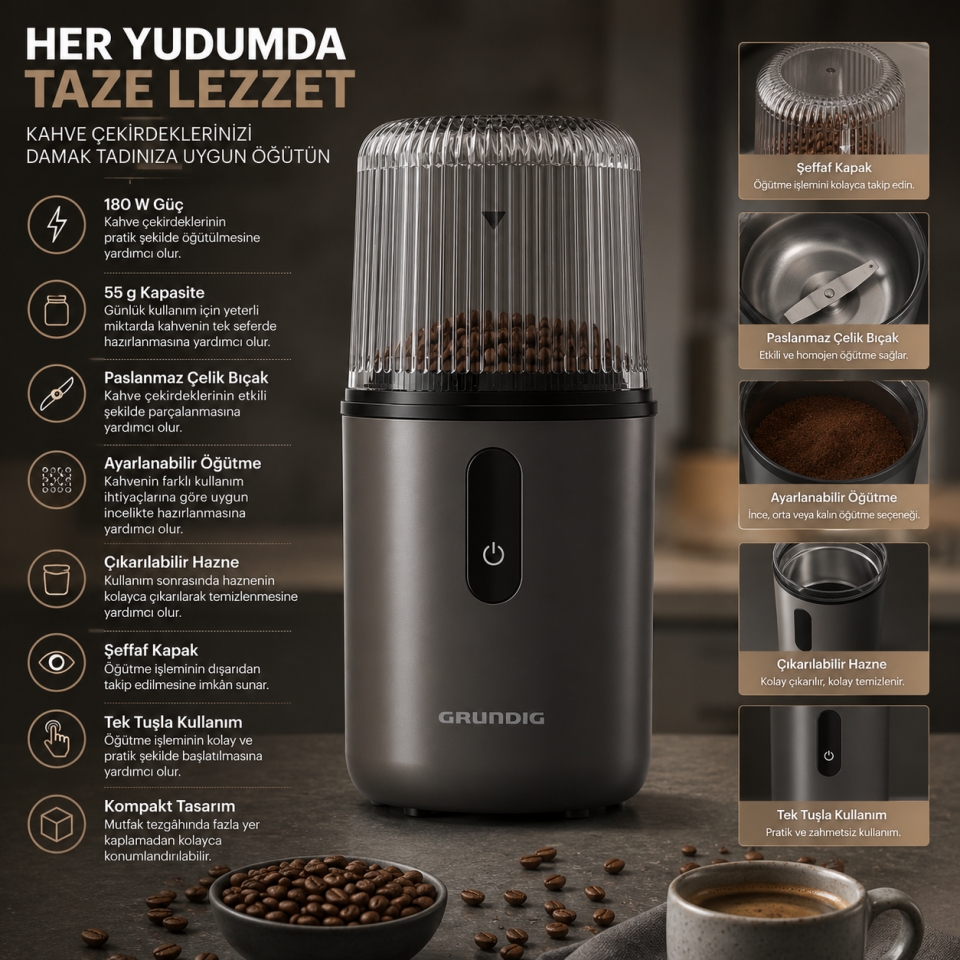 GRUNDİNG KAHVE ÖĞÜTÜCÜ CM 7460