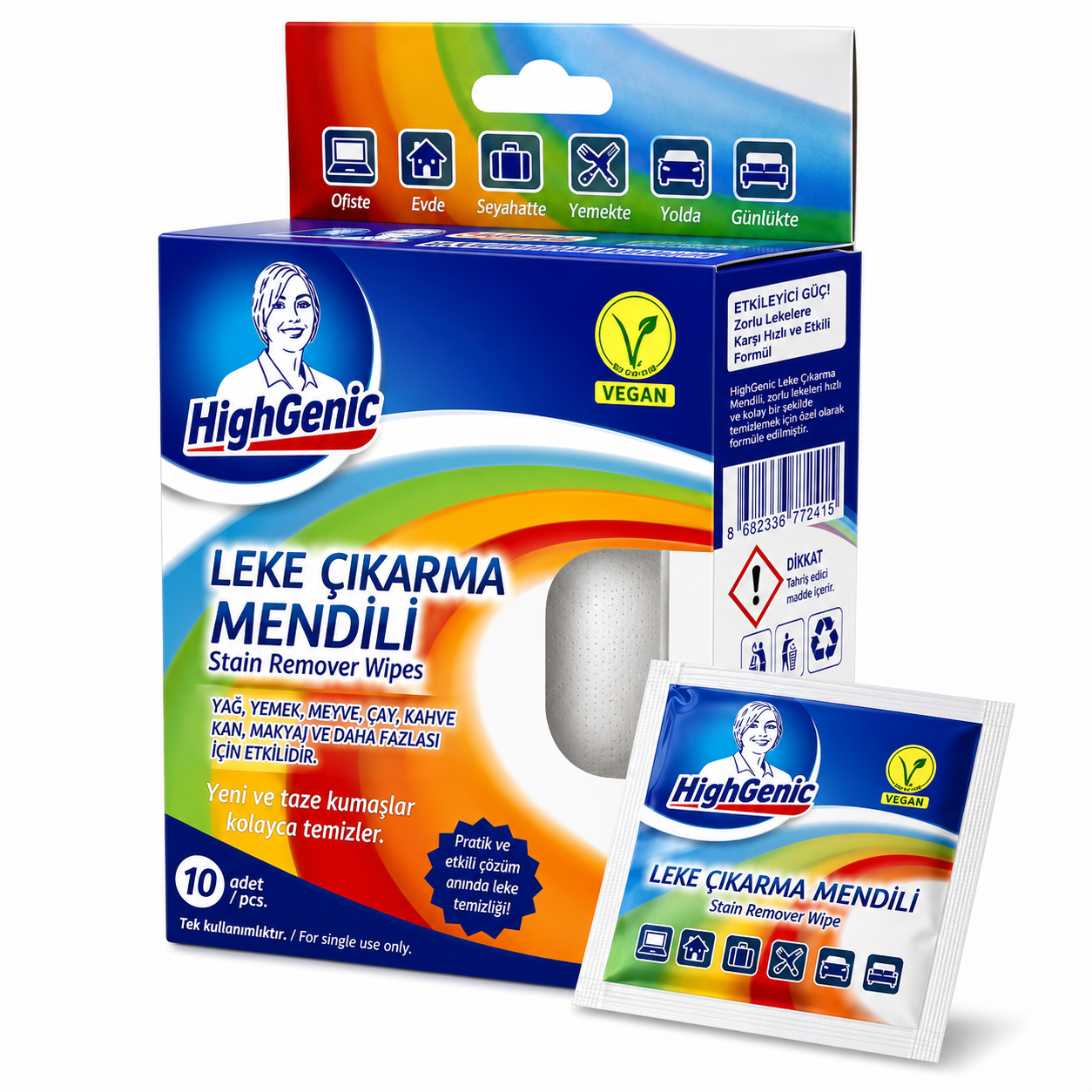 HİGHGENİC LEKE ÇIKARMA MENDİLİ 10 LU
