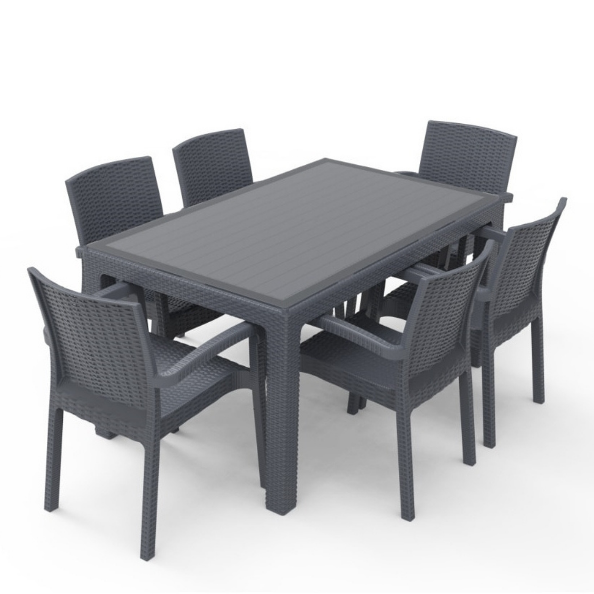 MASA 90X150 RATTAN GOLD CAMLI ANTRASİT