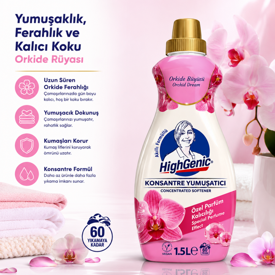 HİGHGENİC YUMUŞATICI KONS.ORKİDE 1500 ML