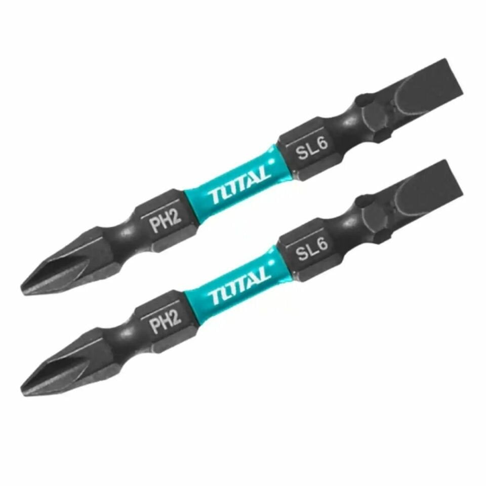TOTAL DARBELİ BİTS UÇ 65MM 2 Lİ ÇİFT TARAFLI PH2+SL6