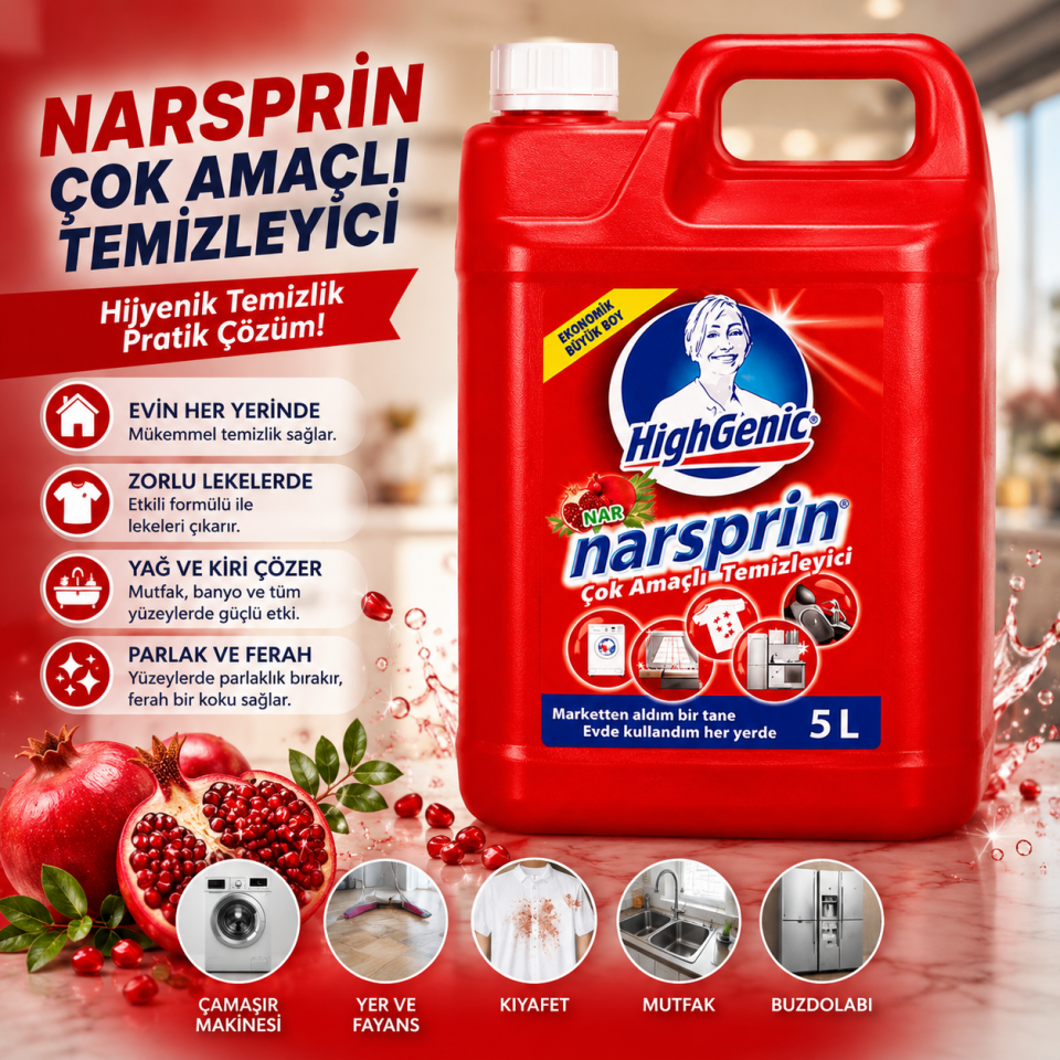 HİGHGENİC NARSPRİN ÇOK AMAÇLI TEMİZLEYİCİ 5000 ML
