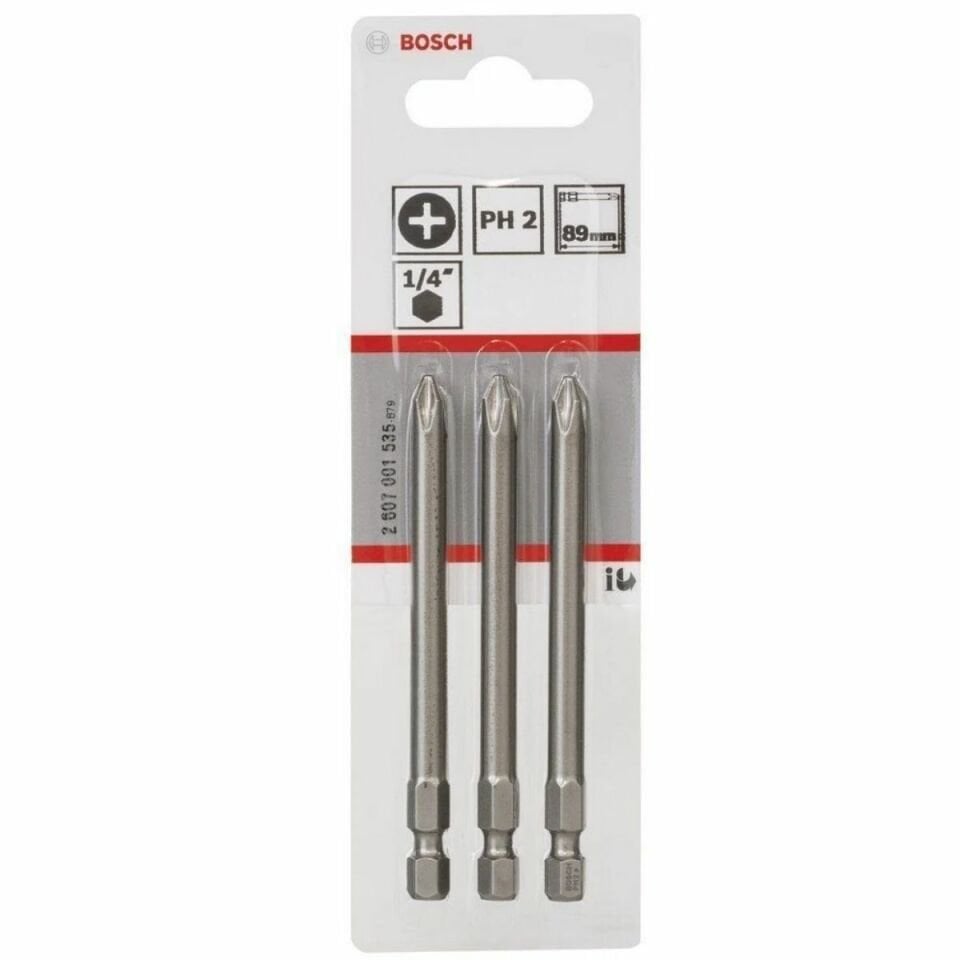 BOSCH BITS UÇ EXTRAHARD PH2 89 MM 3 LÜ SET 2607001535