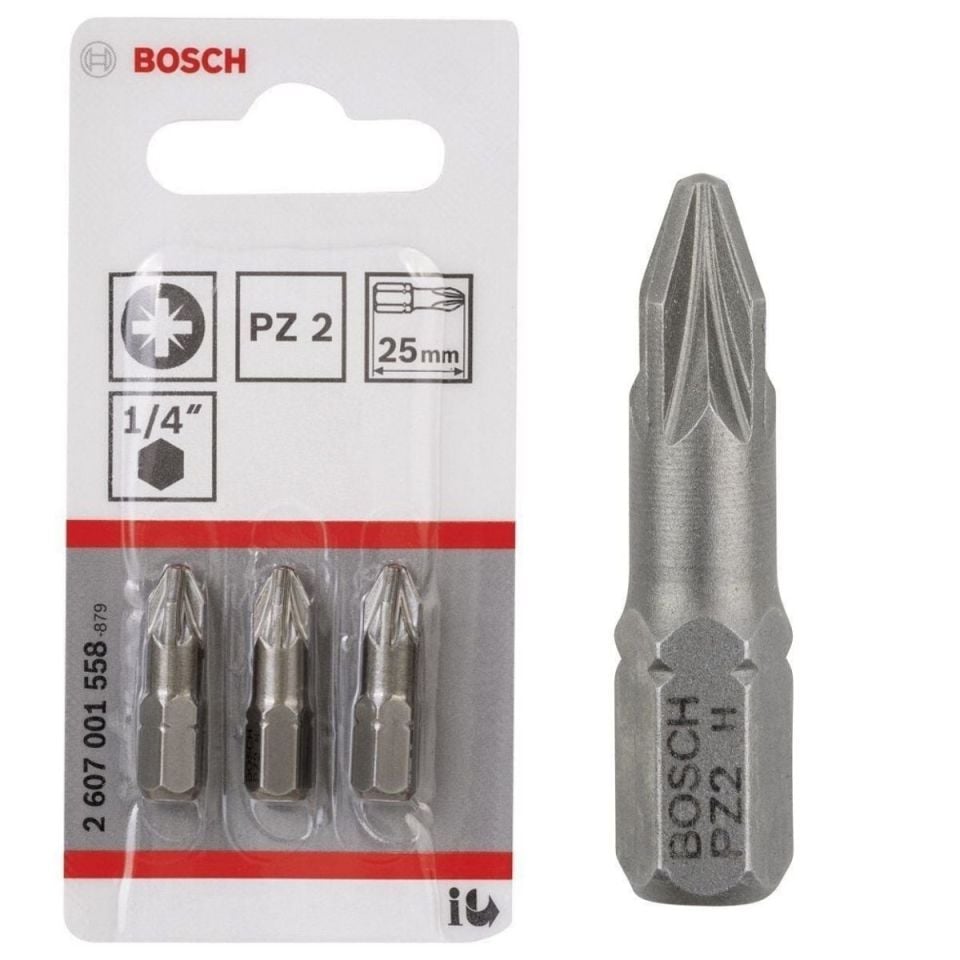 BOSCH BITS UÇ EXTRAHARD PZ2 25 MM 3 LÜ SET 2607001558