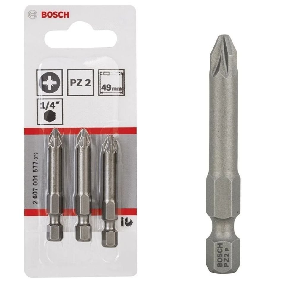 BOSCH BITS UÇ EXTRAHARD PZ2 49 MM 3 LÜ SET 2607001577