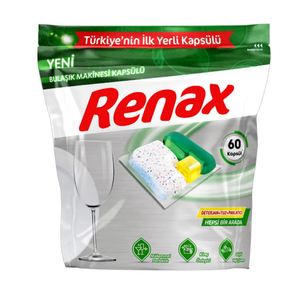 RENAX BULAŞIK MAK.KAPSÜL DETERJAN 60 LI