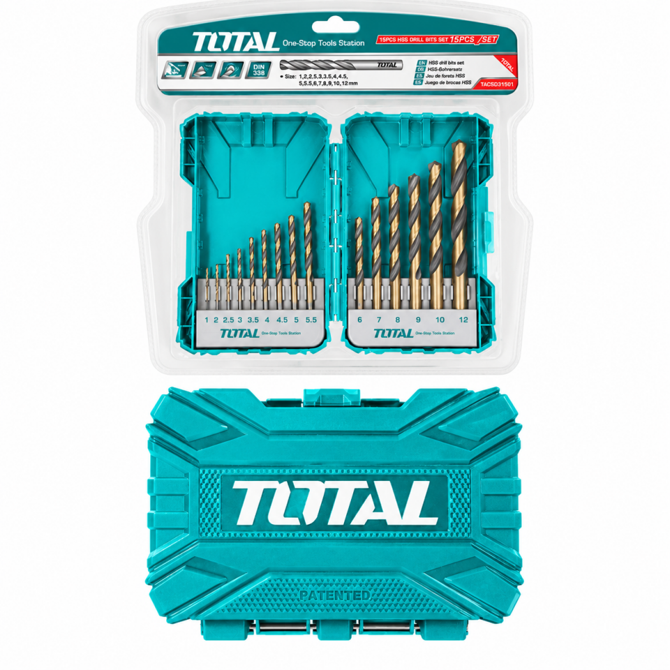 TOTAL 15 PARÇA HSS MATKAP UÇ SETİ TACSDL51501