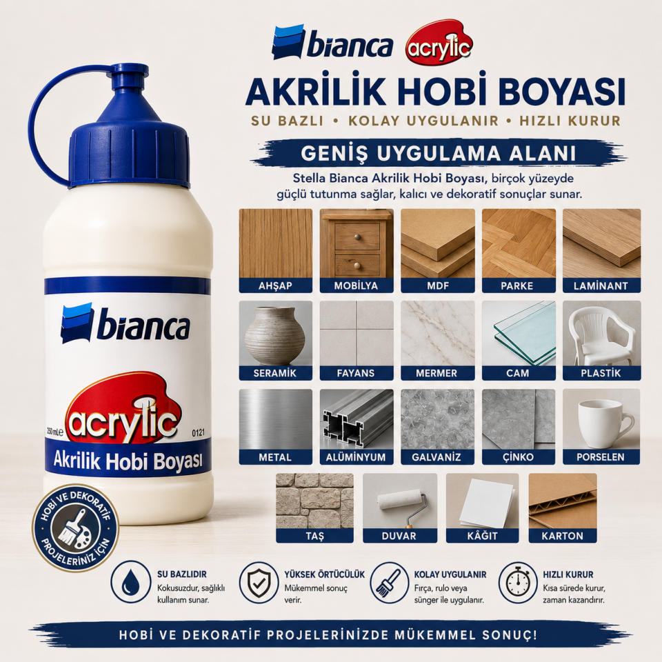 STELLA BİANCA HOBİ BOYASI KRATER 0154 0,25 LT