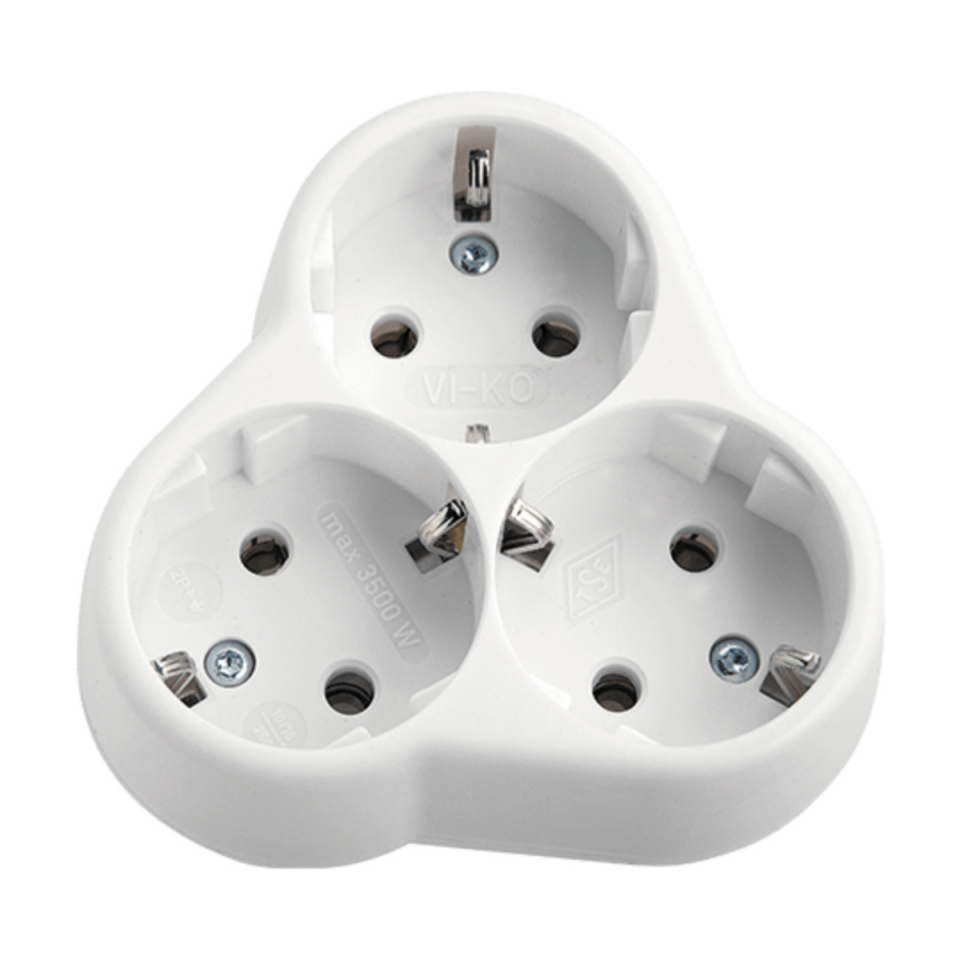 Vİ-KO ÜÇLÜ TOP.FİŞ-PRİZ YONCA BEYAZ