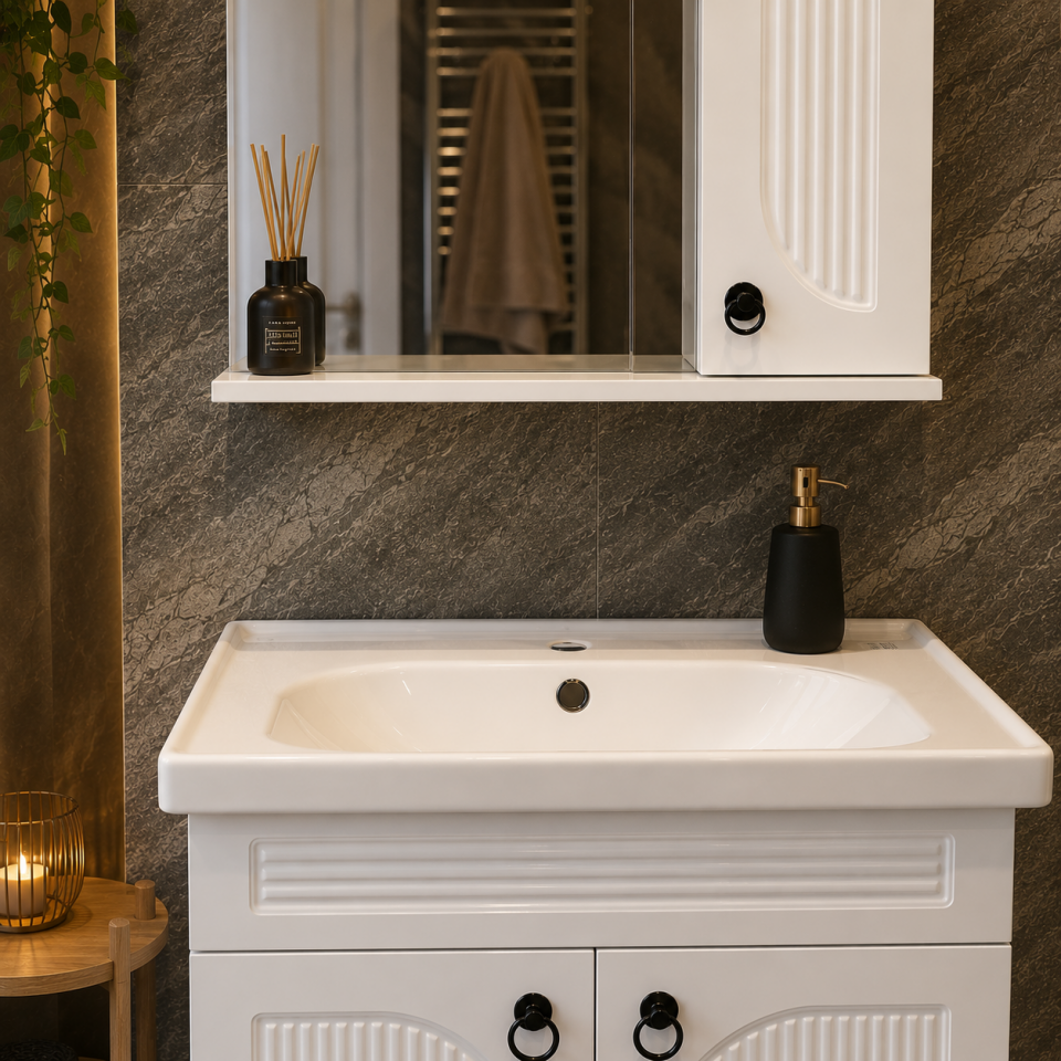 BANYO DOLABI 80 CM SOFT BEYAZ