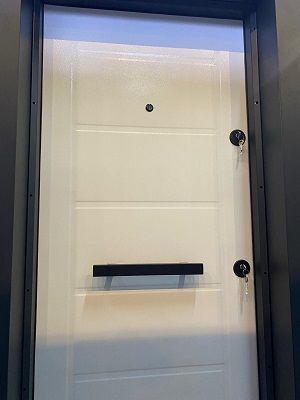 ÇELİK KAPI HK-11 ÇİFT FİTİL ANTRASİT KASA- BEYAZ KAPI SAÇ YÜZ.SOL