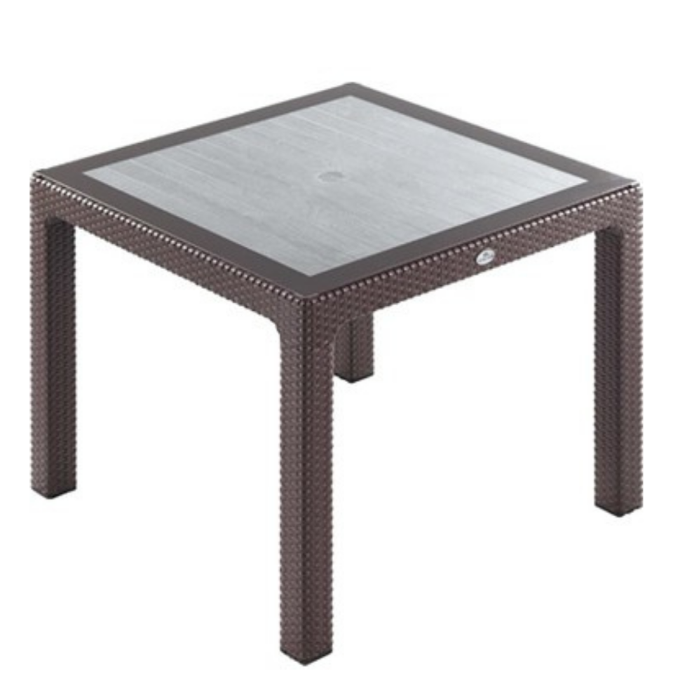 MASA 90X90 RATTAN GOLD CAMLI KAHVE ORJİNAL