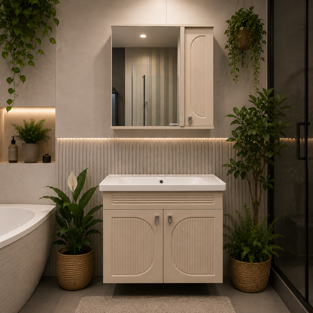 BANYO DOLABI 80 CM SOFT KAŞMİR