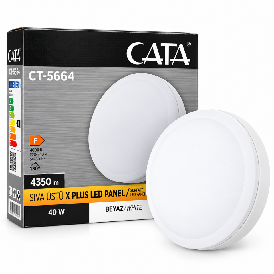 CATA SIVA ÜSTÜ X PLUS LED PANEL40W BEYAZ CT-5664B