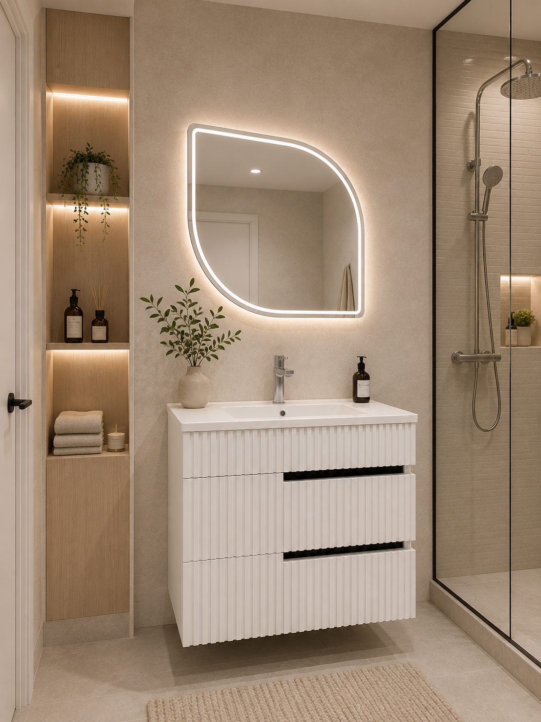 SERAMİKSAN BANYO DOLABI 80 CM DROP BEYAZ