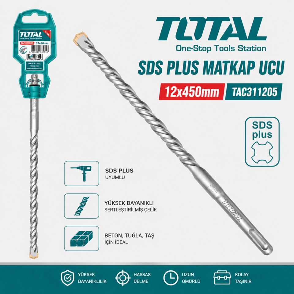 TOTAL SDS PLUS MATKAP UCU 12X450 MM TAC311205
