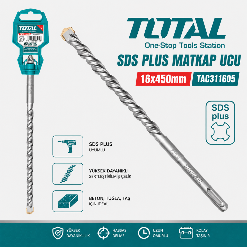 TOTAL SDS PLUS MATKAP UCU 16X450 MM TAC311605