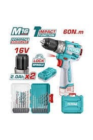TOTAL DARBELİ MATKAP VE UÇ SETİ 16V TOSLI241199E