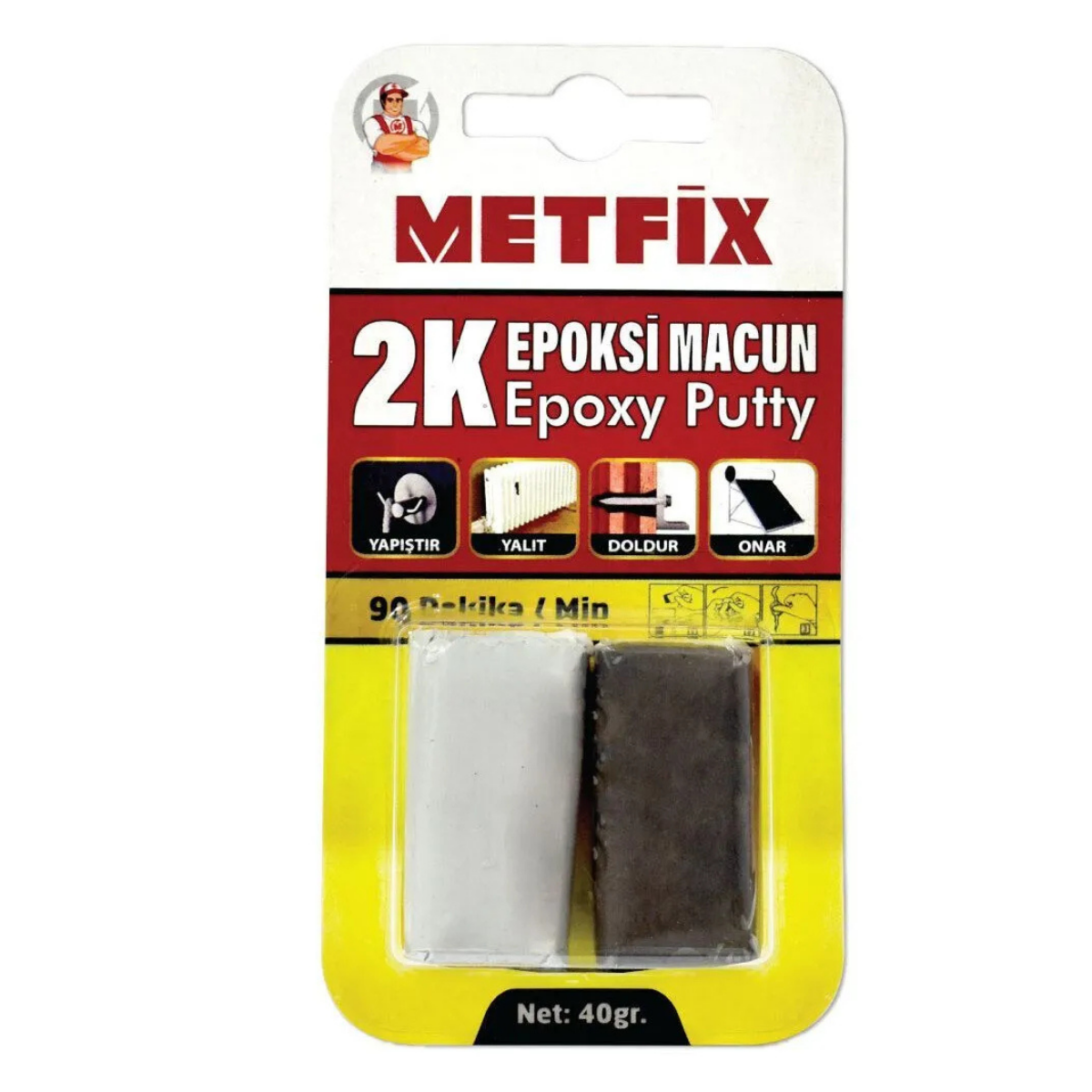 METFİX 2K EPOKSİ MACUN 40 GR GRİ