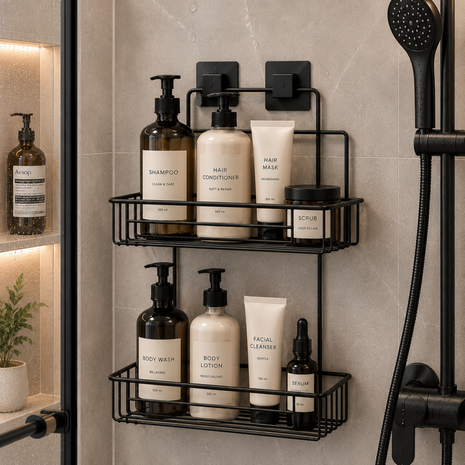 TEKNO-TEL YAPIŞKANLI 2 KATLI BANYO RAFI EF-256