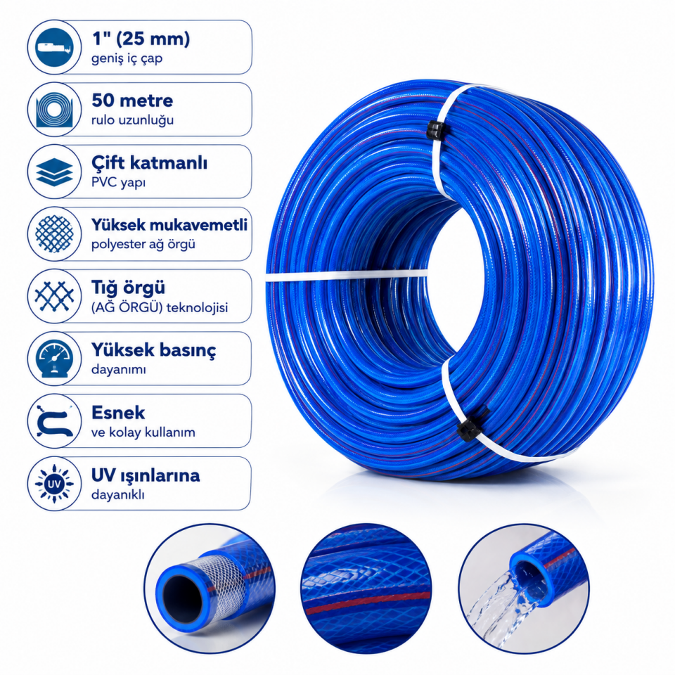 GÜVEN PLASTİK 1 GARDEN HORTUM 50 MT
