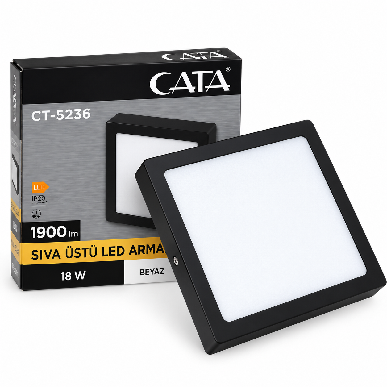 CATA SIVAÜSTÜ LED ARMATÜR KARE 18W BEYAZ CT-5236