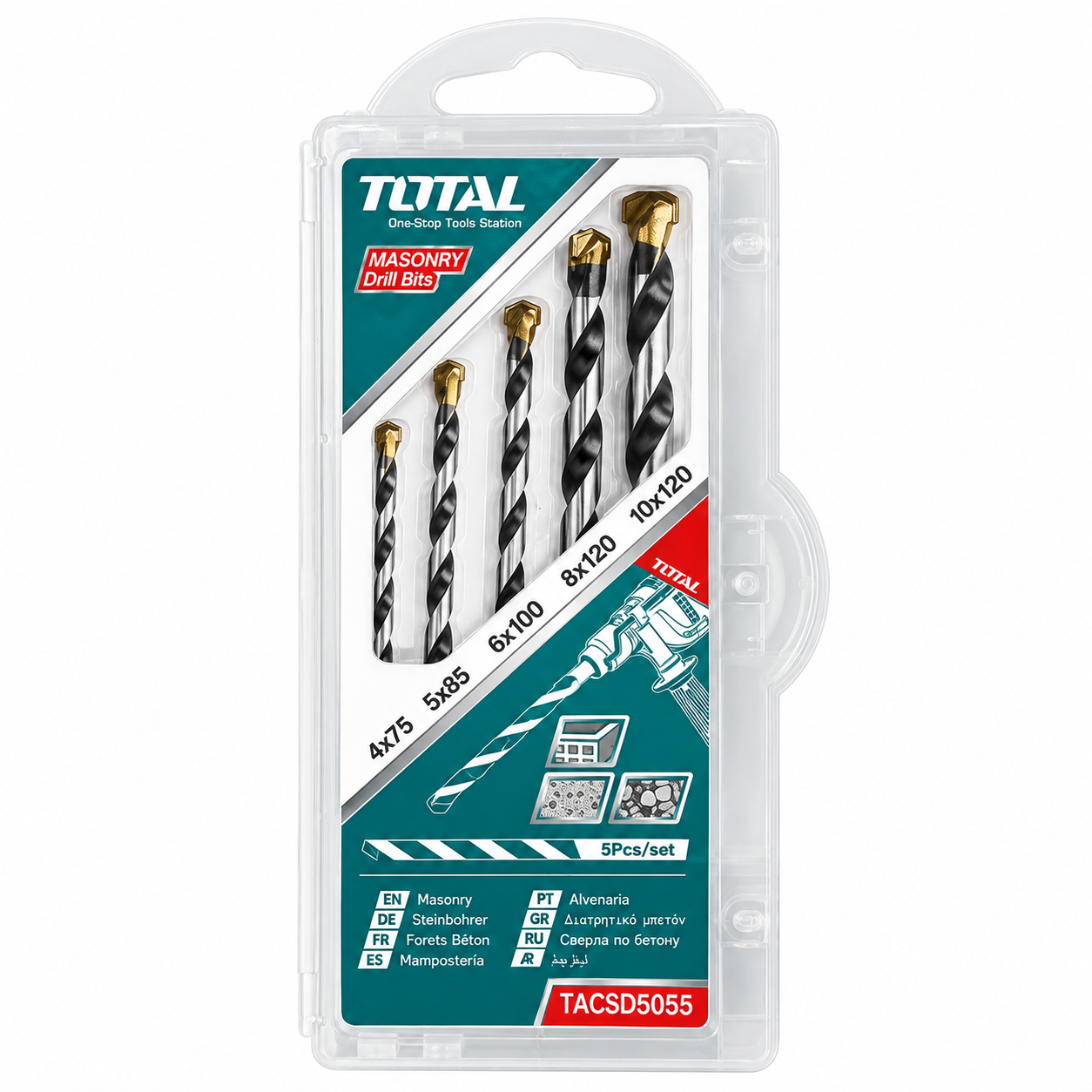 TOTAL 5 PARÇA DUVAR MATKAP UCU SETİ TACSD5055