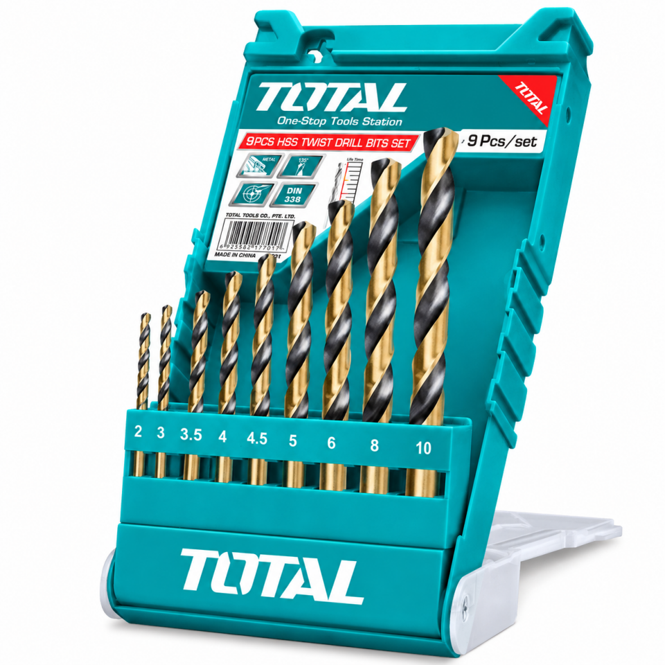 TOTAL 9 PARÇA METAL MATKAP UÇ SETİ TACSD0095