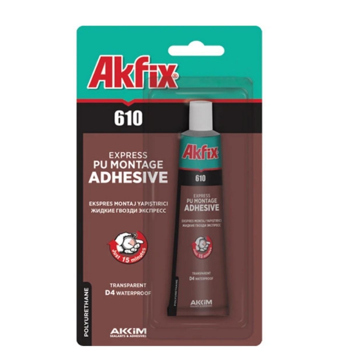 AKFİX FN610 50 ML EKSPRES POLİÜRETAN SIVI ÇİVİ ŞEFFAF