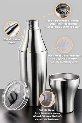 PRİMANOVA ÇOK AMAÇLI KOKTEYL SHAKER 650 ML D-BRN001