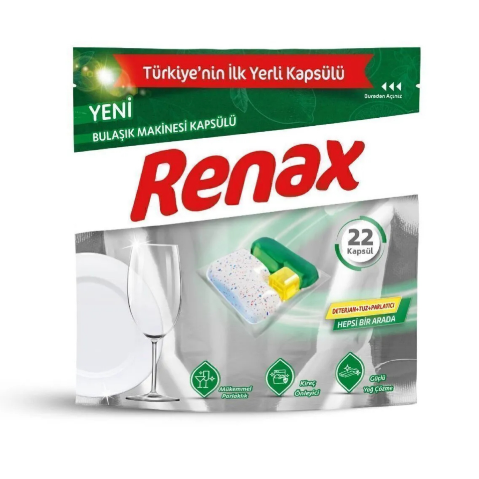RENAX BULAŞIK MAK.KAPSÜL DETERJAN 22 Lİ
