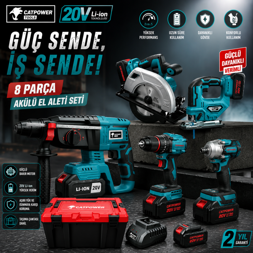CATPOWER AKÜLÜ 5 Lİ SET CAT1395