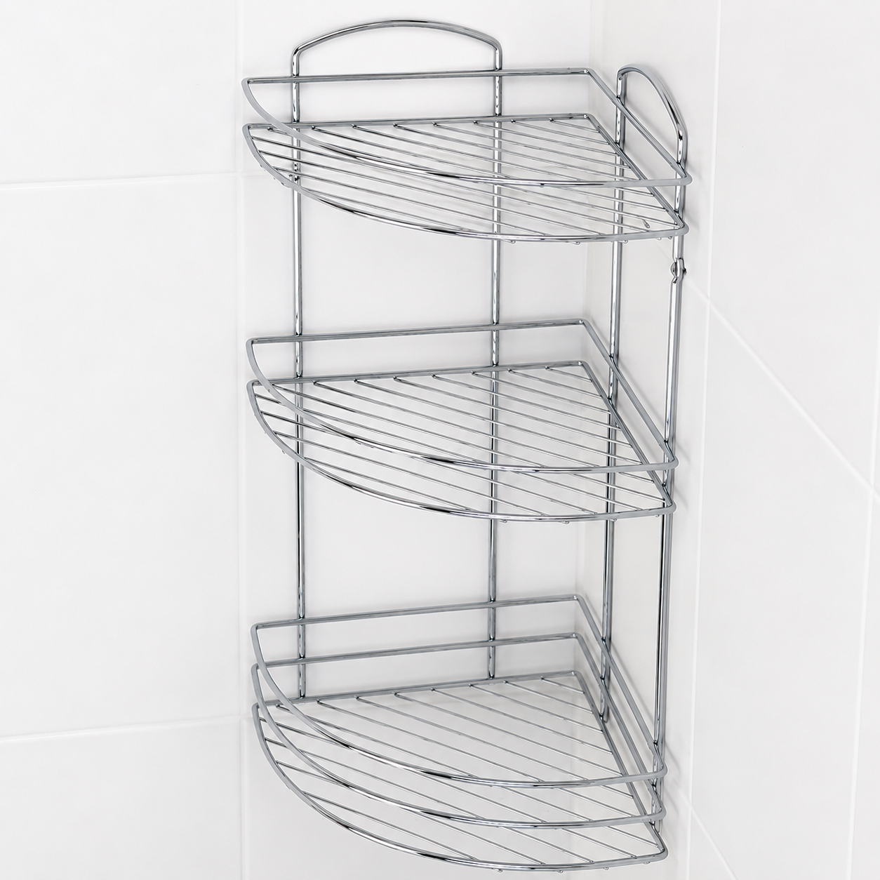 TEKNO-TEL ÜÇ KATLI BANYO KÖŞE RAFI PASLANMAZ BK083