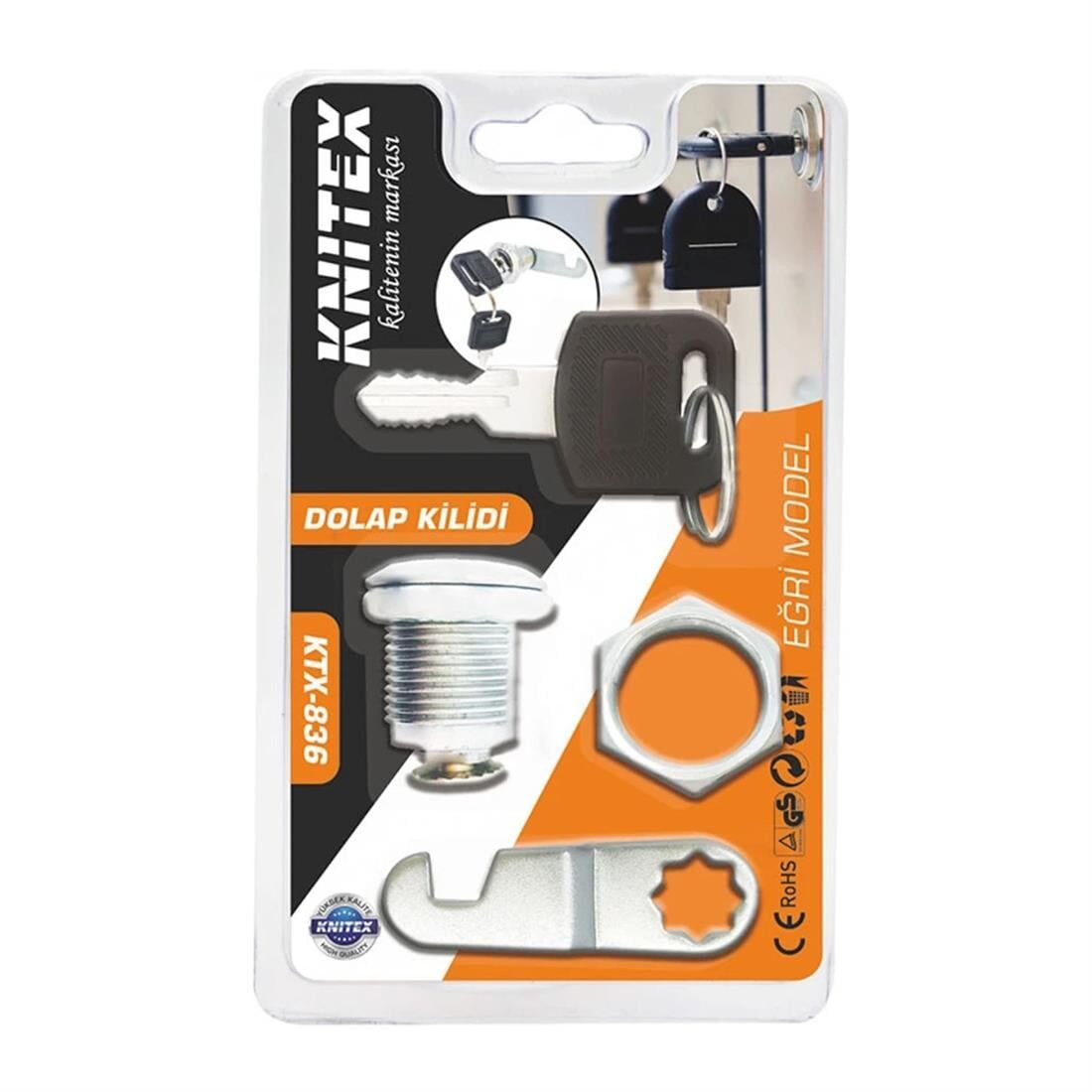 KINETEX DOLAP KİLİDİ EĞRİ KTX-836
