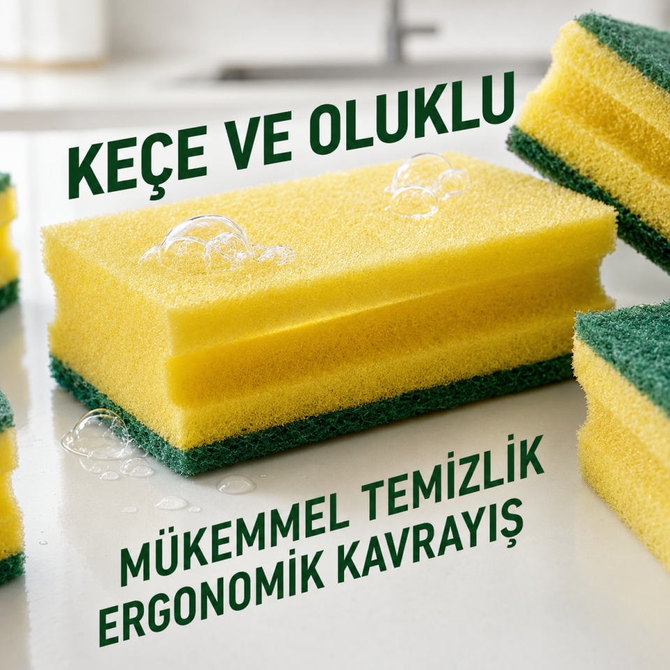 PAREX KLASİK YEŞİL OLUKLU SÜNGER 5 Lİ