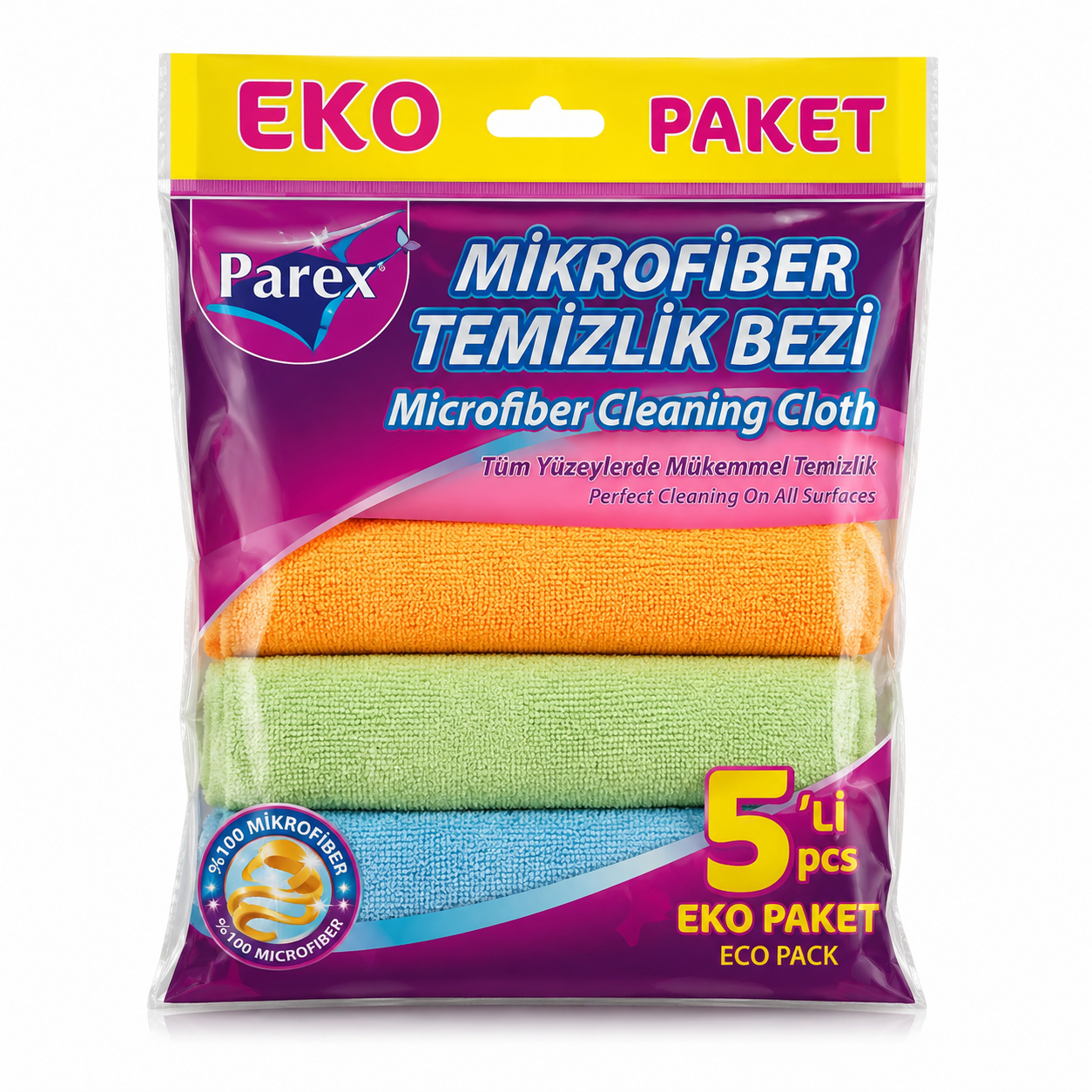 PAREX MİKROFİBER TEMİZLİK BEZİ 5 Lİ