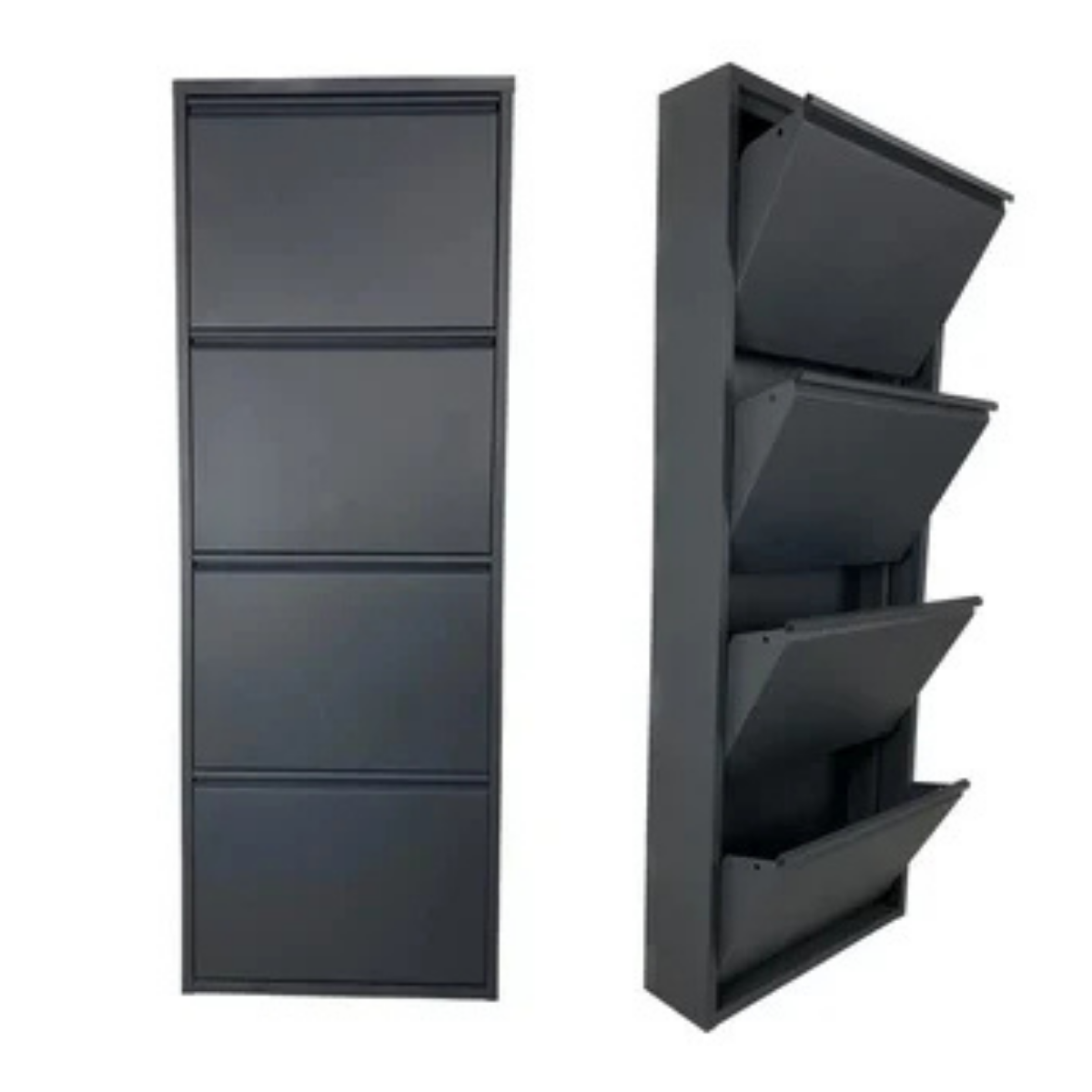 AYAKKABI DOLABI METAL DÖRTLÜ ANTRASİT