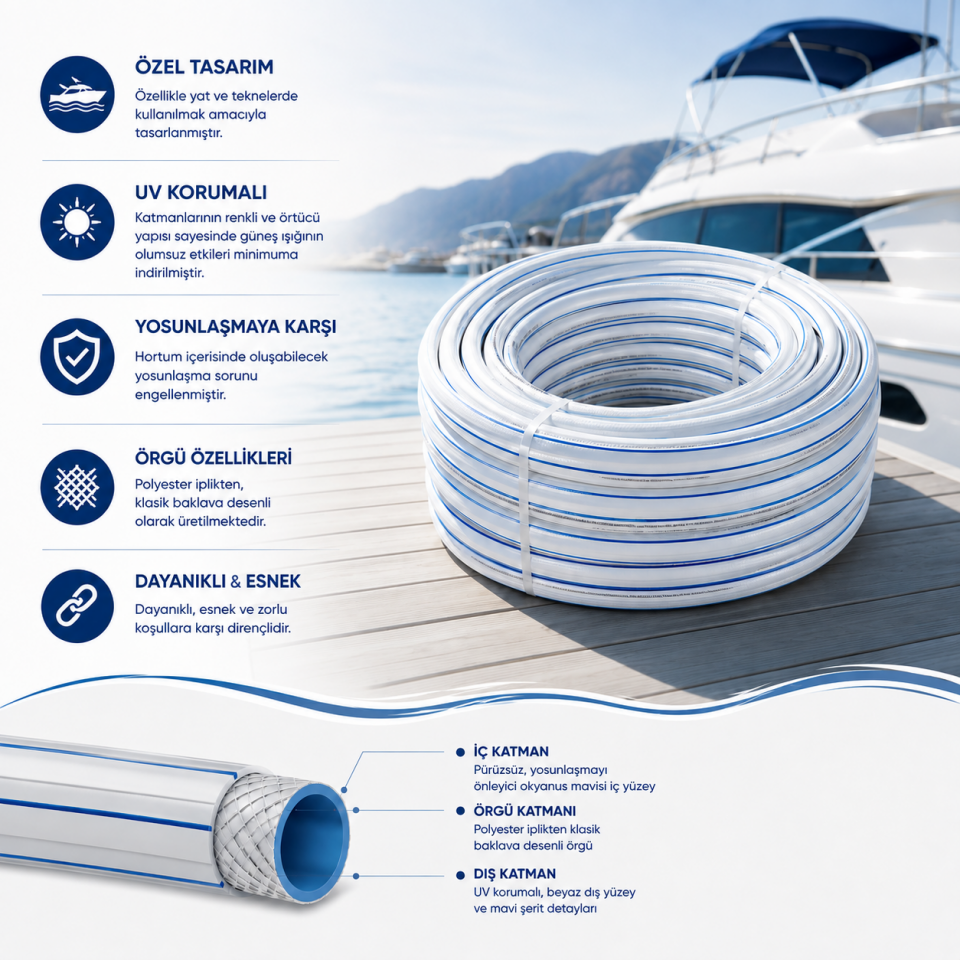 GÜVEN PLASTİK 3/4 MARİN HORTUM 50 MT