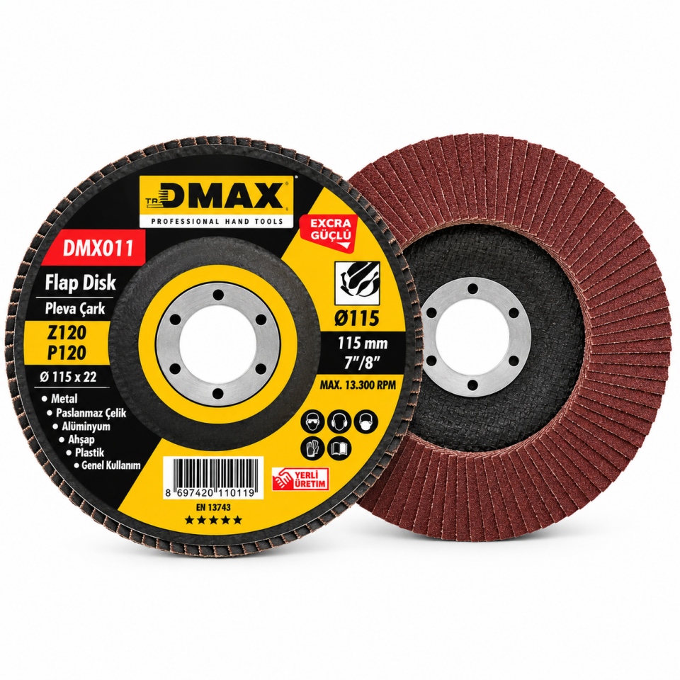 DMAX DİSK ZIMPARA FLAP 115 MM 120 KUM DMX4004