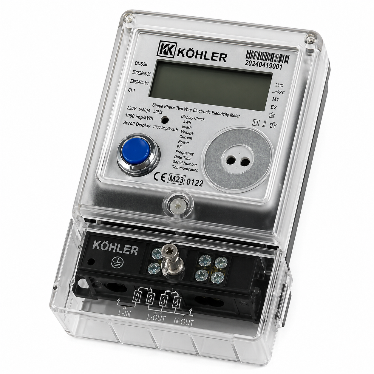 ELEKTRİK SAYACI DİGİTAL 2X10 KÖHLER MONOFAZE