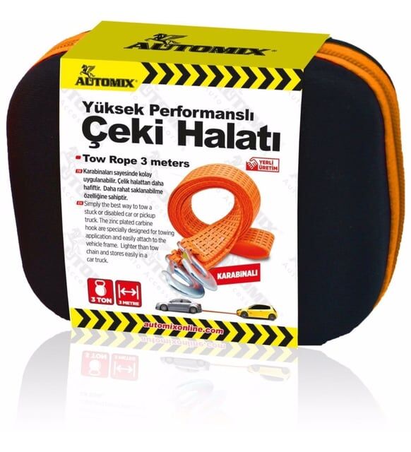 AUTOMİX KARABİNALI ÇELİK ÇEKİ HALATI 3 TON