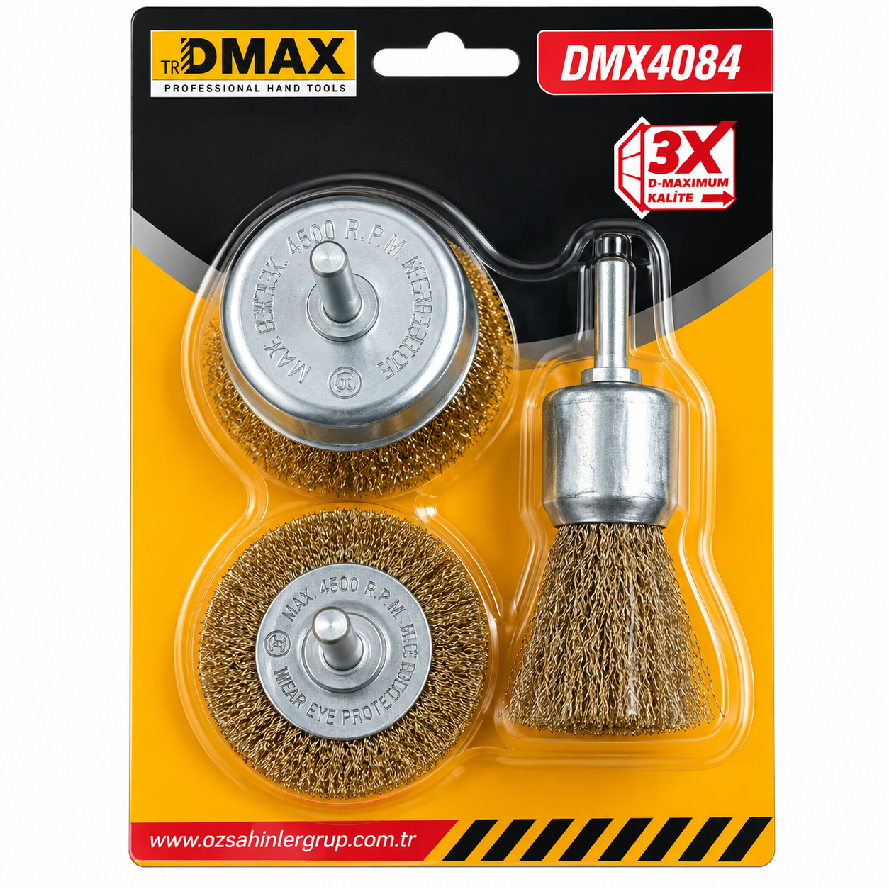 DMAX SAÇAKLI TEL FIRÇA SETİ 3 PARÇA DMX4084