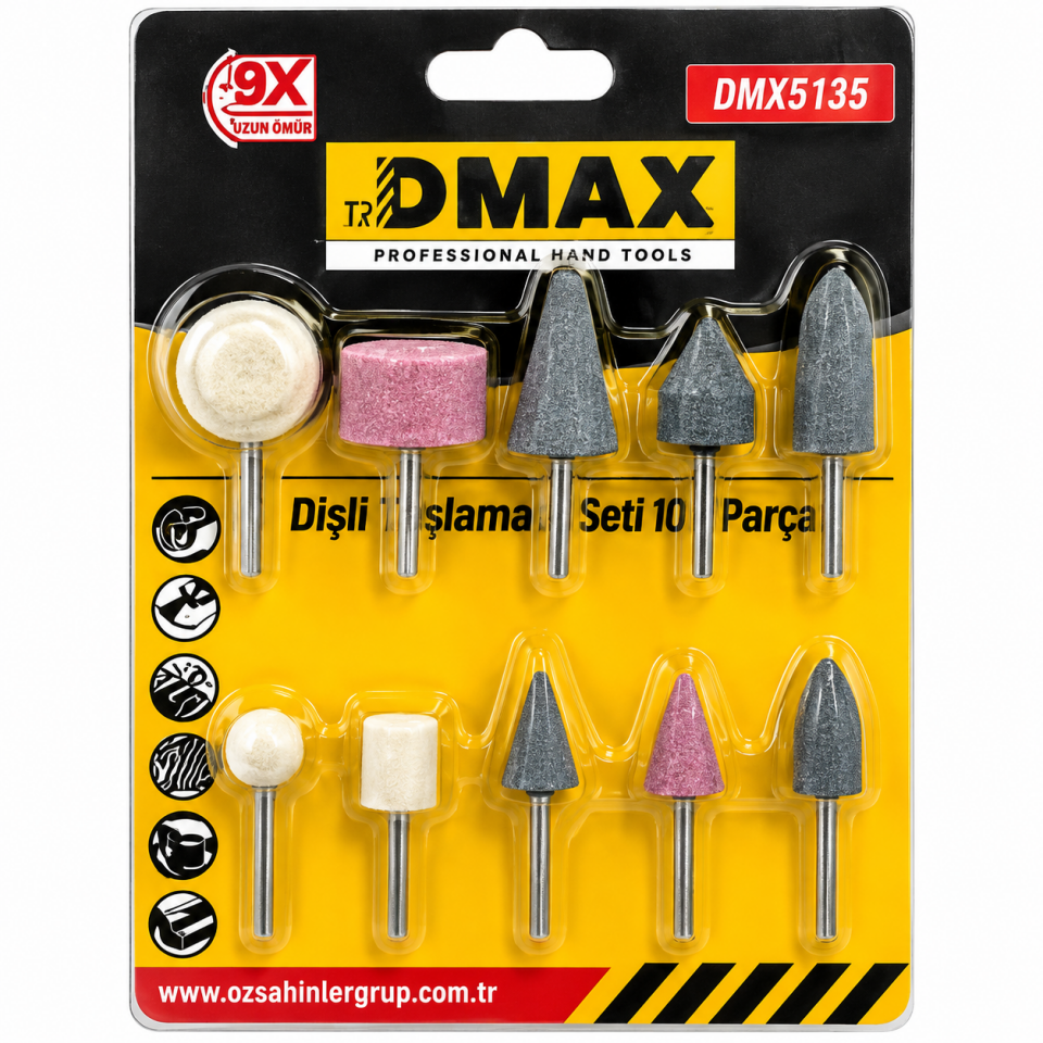 DMAX MİNİ KALIPÇI TAŞLAMA SETİ 10 PARÇA DMX4135
