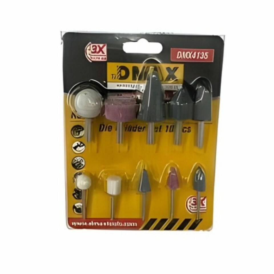 DMAX MİNİ KALIPÇI TAŞLAMA SETİ 10 PARÇA DMX4135