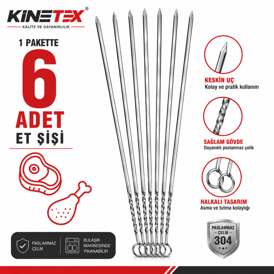 KINETEX METAL YASSI ET ŞİŞ 50 CM KTX-2997