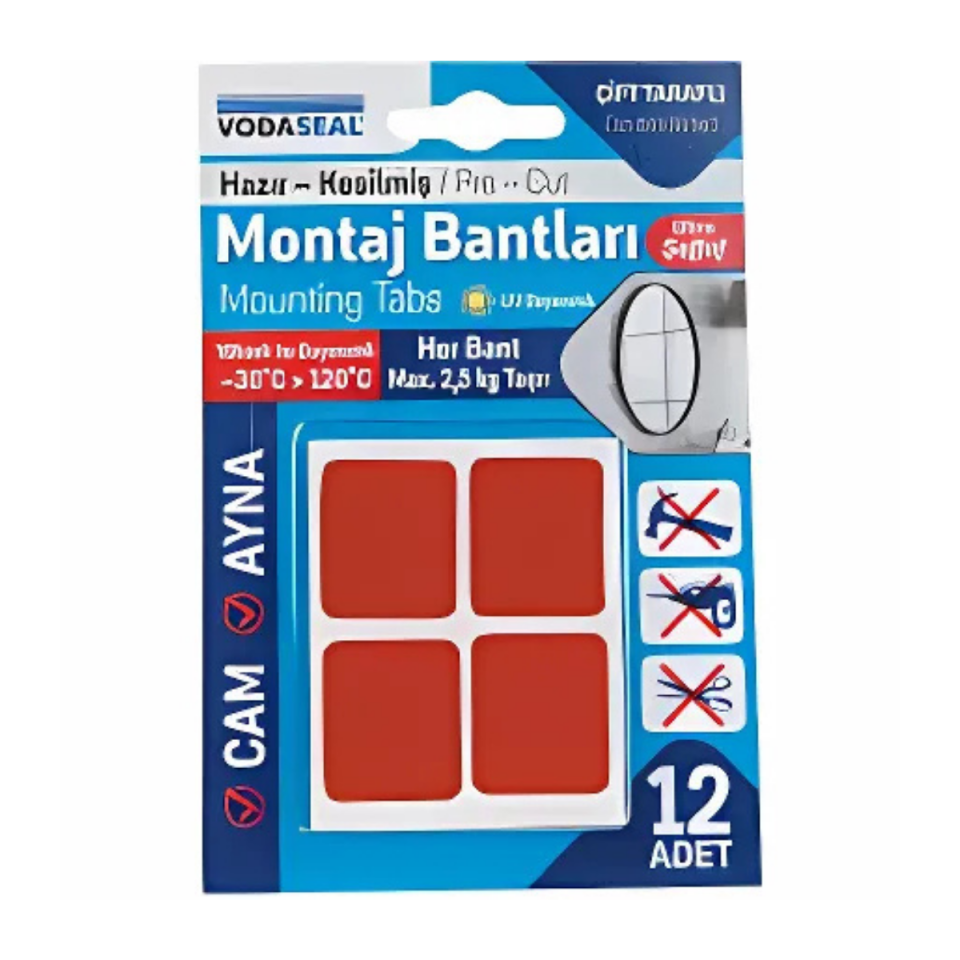 VODASEAL EBATLI MONTAJ BANDI 12Lİ ŞEFFAF