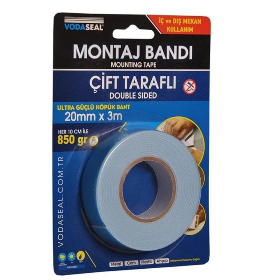 VODASEAL ÇİFT TARAFLI MONTAJ BANDI 20X3 MT
