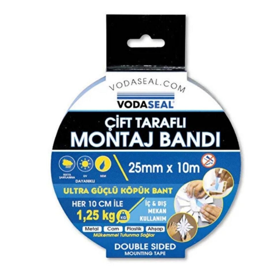 VODASEAL ÇİFT TARAFLI MONTAJ BANDI 25MMX10 MT