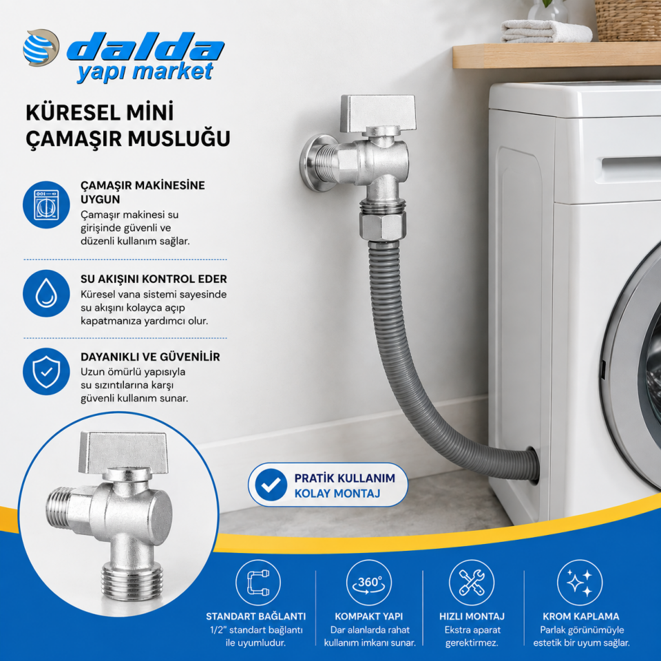DALDA KÜRESEL MİNİ ÇAMAŞIR MUSLUK 8400004
