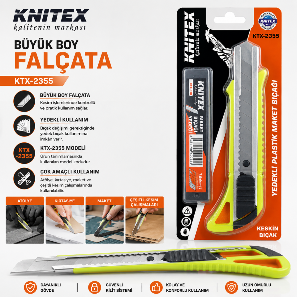 KINETEX MAKET BIÇAĞI YEDEKLİ KTX-2355